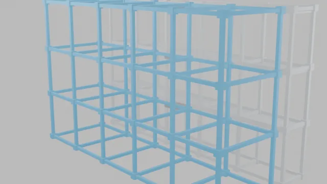 Accommodation cassettes positioned within the structural frame