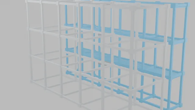 Service frame alongside the accommodation frame